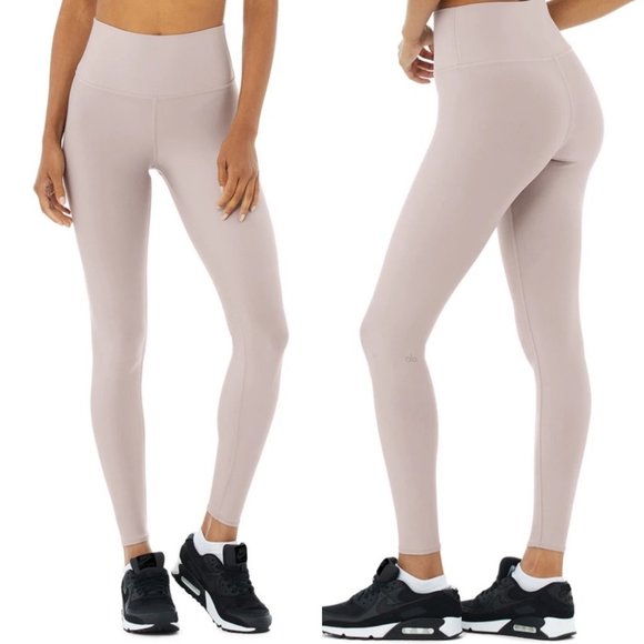 Alo Yoga High Waist Airlift Leggings Pink Size Medium Lavender Yoga Pants Tights - Picture 2 of 12